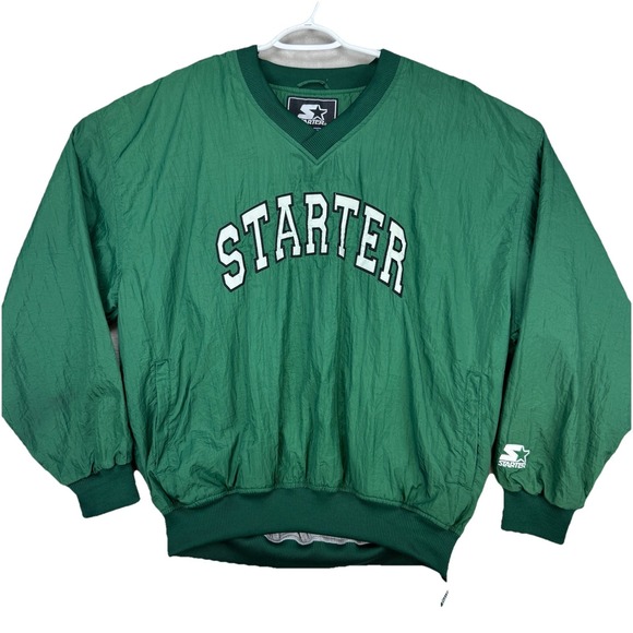 Starter Vintage Jacket Windbreaker Green 1990 Classic Pullover‎ 90s Size Large - Picture 1 of 11